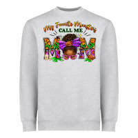 Heather Grey My Favorite Monsters Call Me Mom Heavyweight Sweatshirt - texasbilliewilder