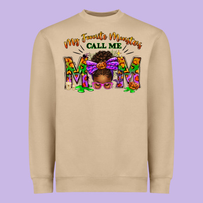 My Favorite Monsters Call Me Mom Heavyweight Sweatshirt Designed By Texasbilliewilder