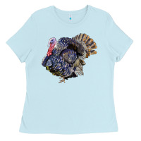 Baby Blue Bronze Turkey Ladies Tee - LillyAllenDesigns