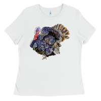 White Bronze Turkey Ladies Tee - LillyAllenDesigns