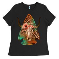 Black bullskull arrowhead Ladies Tee - Jasminsmagicworld