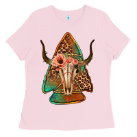 Bubblegum Pink bullskull arrowhead Ladies Tee - Jasminsmagicworld