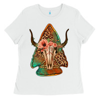 White bullskull arrowhead Ladies Tee - Jasminsmagicworld