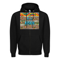 Black He is risen tumbler Easter Day Zipper Hoodie - HowdyJamesFarm
