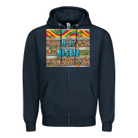 Navy He is risen tumbler Easter Day Zipper Hoodie - HowdyJamesFarm