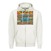 Oatmeal Heather He is risen tumbler Easter Day Zipper Hoodie - HowdyJamesFarm