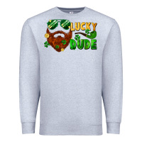 Heather Grey lucky dude saint patricks bearded man Premium Sweatshirt - FaDigitalArtStudio