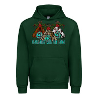 Forest Green Christmas With Tribe Urban Hoodie - CowhideDigitalArt