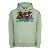 Pigment Oil Green Christmas With Tribe Urban Hoodie - CowhideDigitalArt