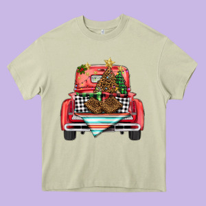 Christmas Truck Heavy Core Tee Designed By Barkaloodesign