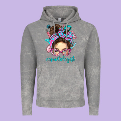 Messy Bun Cosmetologist Bbs Vintage Hoodie Designed By Bundleandbundleshop