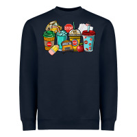 Navy school bus driver coffee cups Heavyweight Sweatshirt - NancyCooperArtShop