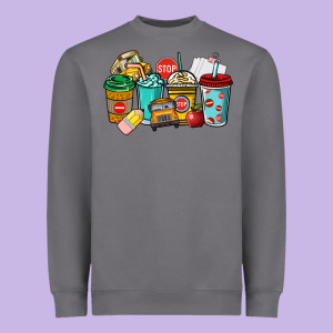 School Bus Driver Coffee Cups Heavyweight Sweatshirt Designed By Nancycooperartshop