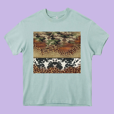 Cowhide Leopard Camouflage Heavy Core Tee Designed By Jasminsmagicworld