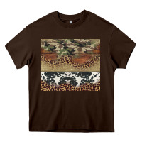 Chocolate Brown cowhide leopard camouflage Heavy Core Tee - Jasminsmagicworld