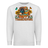 Oatmeal Heather happy thanksgiving with truck bbs Premium Sweatshirt - BundleAndBundleShop