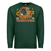 Sports Green happy thanksgiving with truck bbs Premium Sweatshirt - BundleAndBundleShop