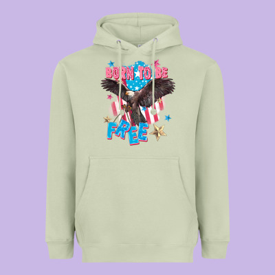 Born To Be Free Heavyweight Hoodie Designed By Fadigitalartstudio