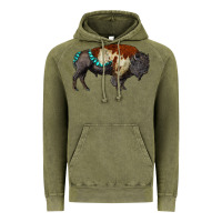 Vintage Olive gemstone bison Vintage Hoodie - RanaPortraitStore