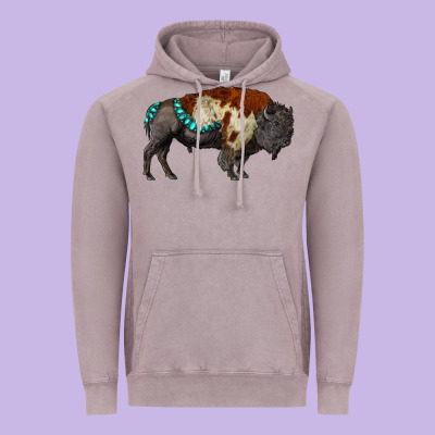 Gemstone Bison Vintage Hoodie Designed By Ranaportraitstore