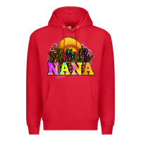 Red softball nana Premium Hoodie - OliviaCreatesArt
