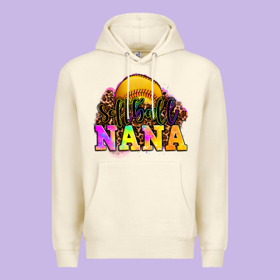 Softball Nana Premium Hoodie Designed By Oliviacreatesart