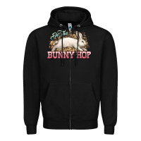 Black Do the Bunny hop Easter Day Zipper Hoodie - HowdyJamesFarm