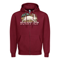 Burgundy Do the Bunny hop Easter Day Zipper Hoodie - HowdyJamesFarm