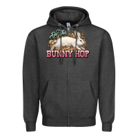 Charcoal Heather Do the Bunny hop Easter Day Zipper Hoodie - HowdyJamesFarm