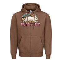 Chestnut Do the Bunny hop Easter Day Zipper Hoodie - HowdyJamesFarm