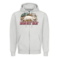 Dove Grey Do the Bunny hop Easter Day Zipper Hoodie - HowdyJamesFarm