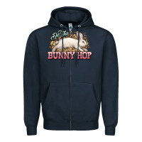 Navy Do the Bunny hop Easter Day Zipper Hoodie - HowdyJamesFarm
