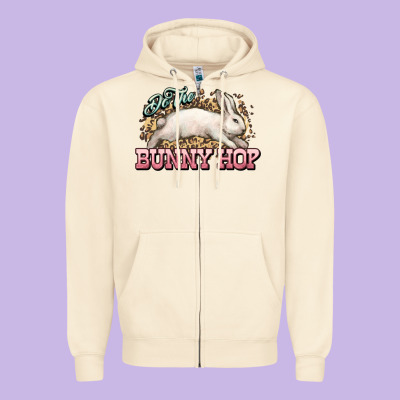 Do The Bunny Hop Easter Day Zipper Hoodie Designed By Howdyjamesfarm