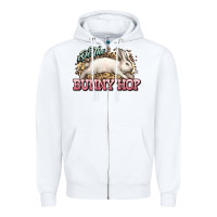 White Do the Bunny hop Easter Day Zipper Hoodie - HowdyJamesFarm