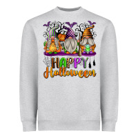 Heather Grey Happy Halloween Gnomes Heavyweight Sweatshirt - texasbilliewilder