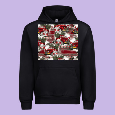 Vintage Christmas Car Pattern Urban Hoodie Designed By Cowhidedigitalart