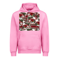 Fuchsia Pink vintage christmas car pattern Urban Hoodie - CowhideDigitalArt
