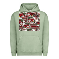 Pigment Oil Green vintage christmas car pattern Urban Hoodie - CowhideDigitalArt