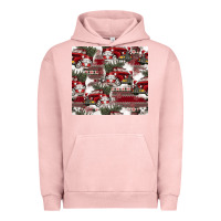 Pigment Salmon vintage christmas car pattern Urban Hoodie - CowhideDigitalArt