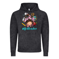 Vintage Black Best Teacher Messy Bun Bbs Vintage Hoodie - BundleAndBundleShop