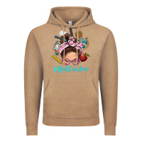 Vintage Coffee Best Teacher Messy Bun Bbs Vintage Hoodie - BundleAndBundleShop