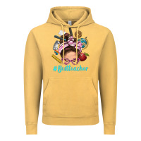 Vintage Mustard Best Teacher Messy Bun Bbs Vintage Hoodie - BundleAndBundleShop