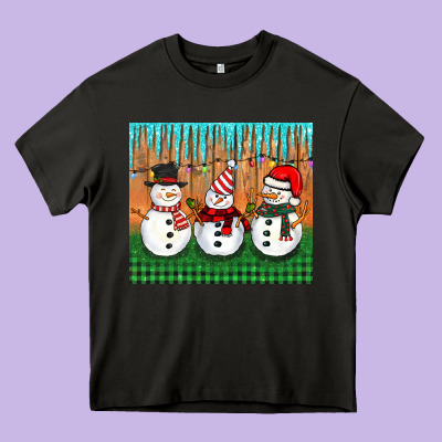 Christmas Snovman Heavy Core Tee Designed By Barkaloodesign