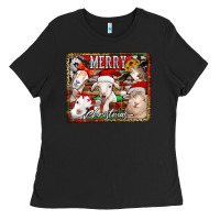 Black merry christmas goats Ladies Tee - Jasminsmagicworld