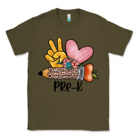 Army Green peace love pre k Classic Tee - JahusDesignShop