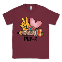 Burgundy peace love pre k Classic Tee - JahusDesignShop