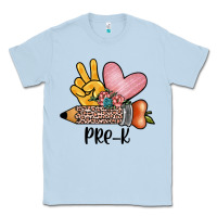 Dusty Blue peace love pre k Classic Tee - JahusDesignShop