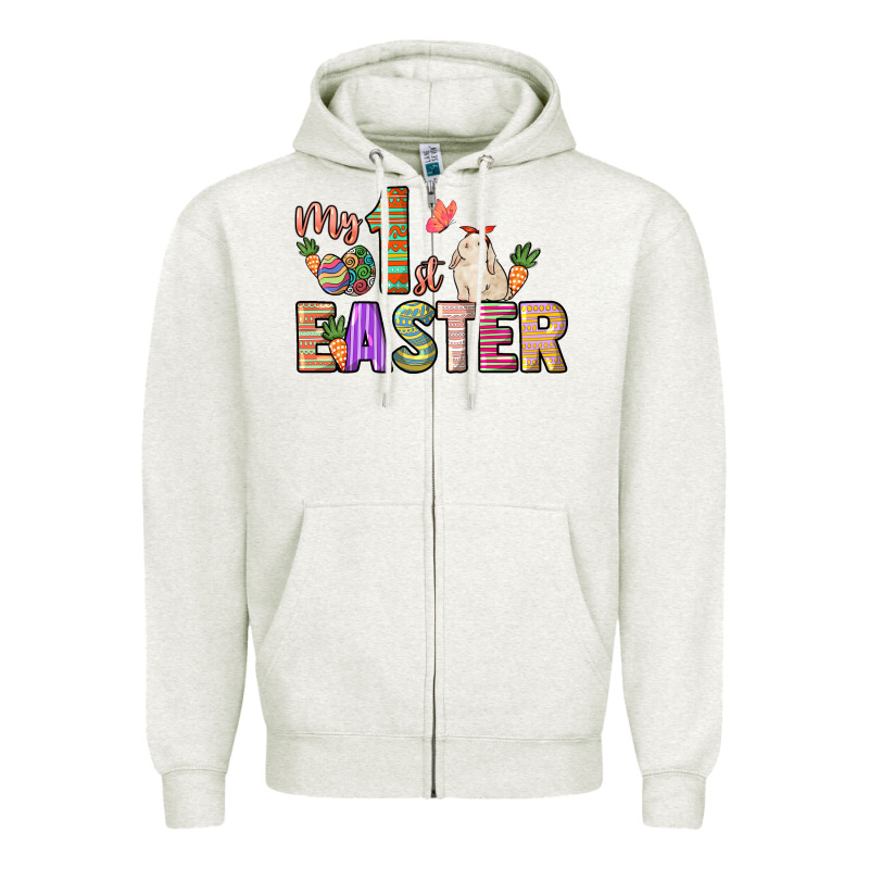 My 1st Easter Day Zipper Hoodie by HowdyJamesFarm | Teevron