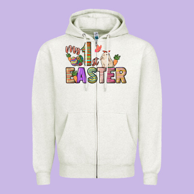 My 1st Easter Day Zipper Hoodie Designed By Howdyjamesfarm