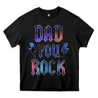 Black Dad You Rock Heavy Core Tee - LillyAllenDesigns